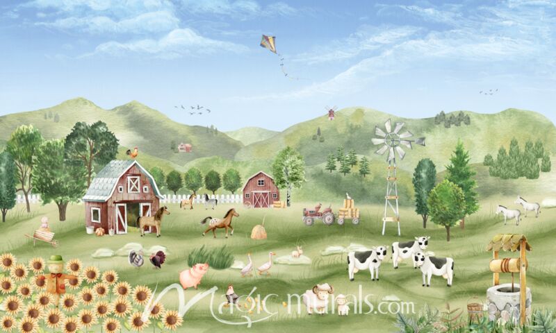 Farm Joy by Oliver Robins Wallpaper Wall Mural