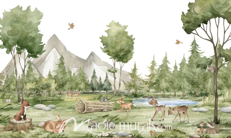 Forest Joy by Oliver Robins Wallpaper Wall Mural
