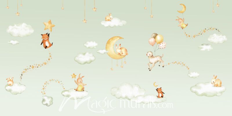 Sweet Dreams - Green by Oliver Robins Wallpaper Wall Mural