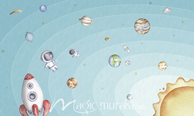 Space Joy - Light by Oliver Robins Wallpaper Wall Mural