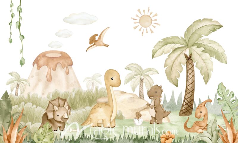 Dino Baby by Oliver Robins Wallpaper Wall Mural