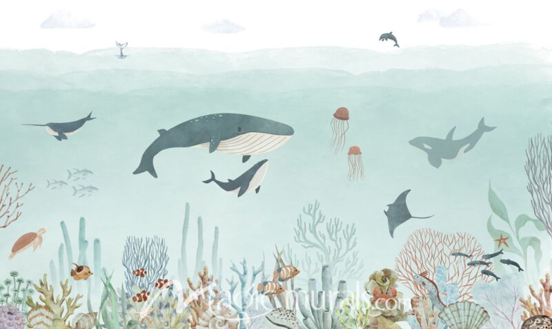 Sensational Sea - Blue by Oliver Robins Wallpaper Wall Mural