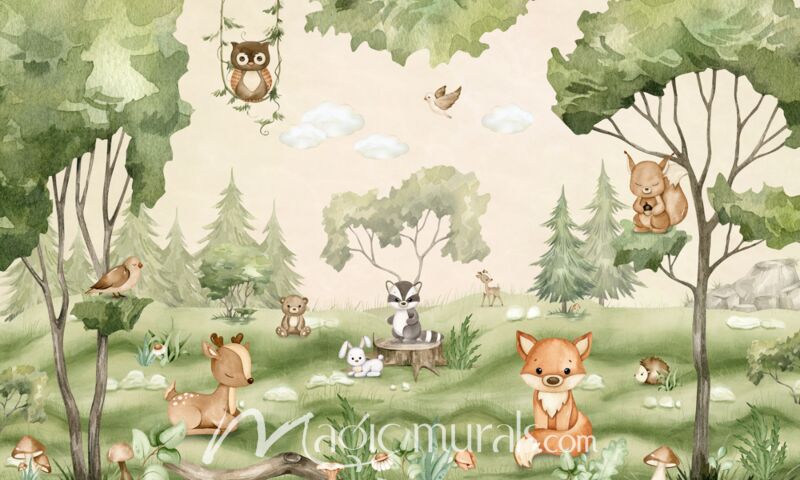 Woodland Joy by Oliver Robins Wallpaper Wall Mural