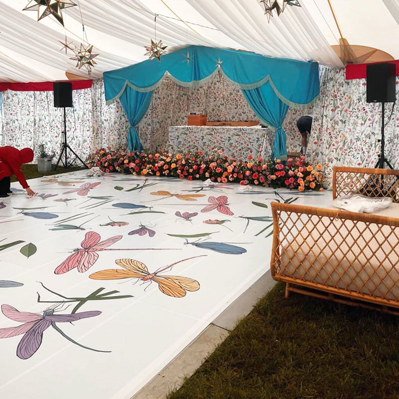custom dragon fly patterned dance floor
