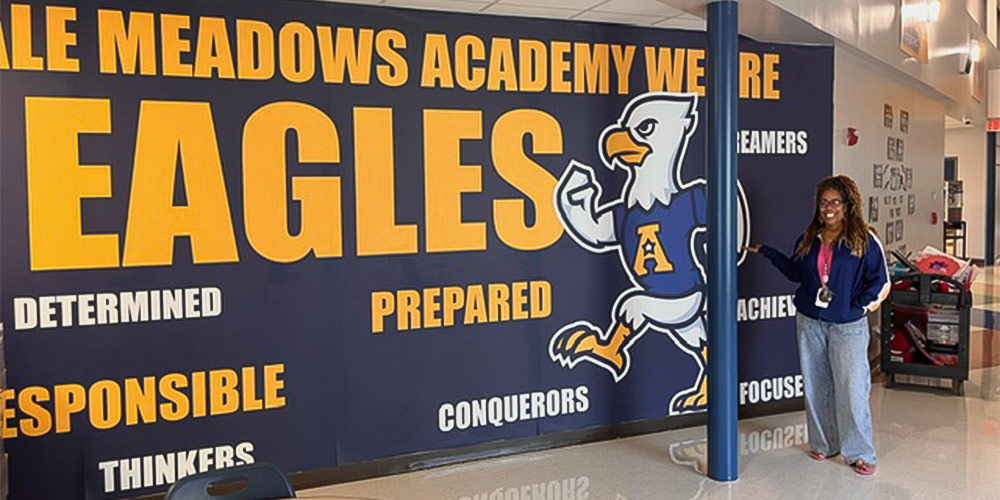 Avondale custom branded wordle mural