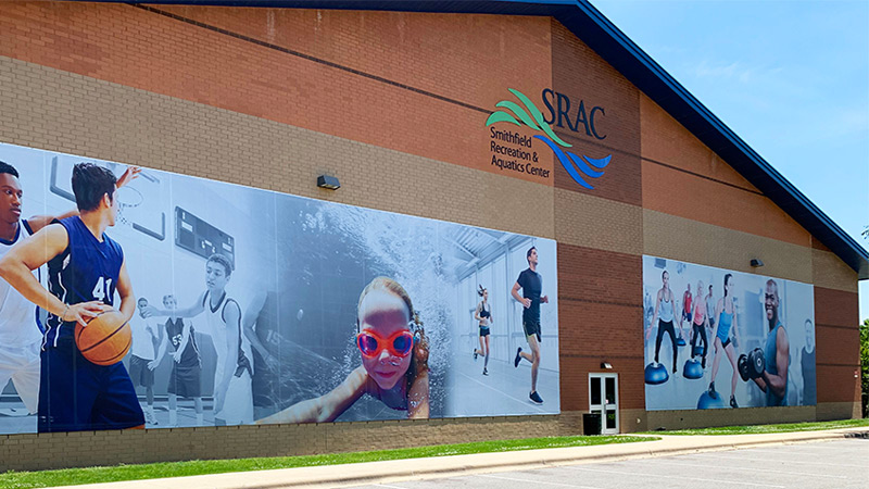 Extra large, custom printed, hanging vinyl or window mesh banners are the perfect way to transform a huge brick wall or window into a giant billboard that broadcasts your school’s athletic and academic achievements.