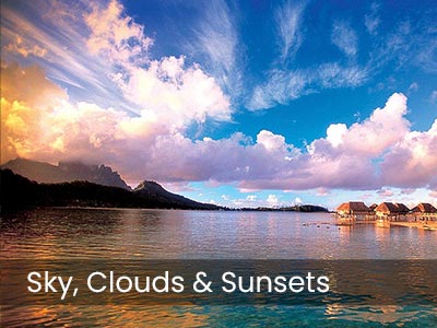 Links to a collection of wallpaper murals featuring sky, clouds and sunsets.