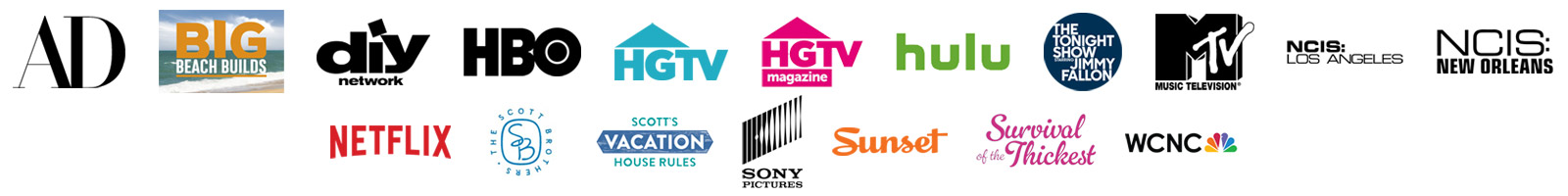 logos for various places you have seen our Magic Mural product offerings from print to television and in person sites